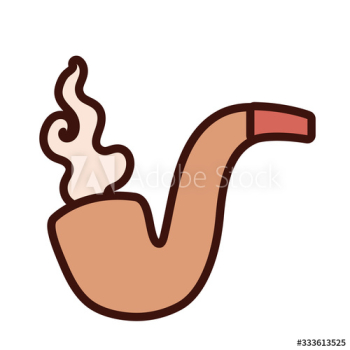 tobacco pipe vintage line and fill icon tobacco pipe vintage line and fill icon