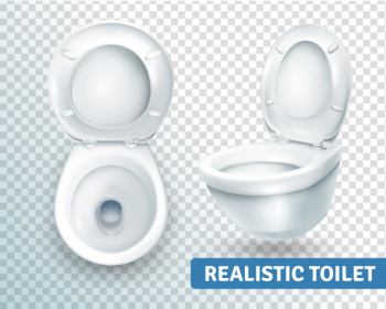 Toilet bowl realistic set Free Vector Toilet bowl realistic set Free Vector