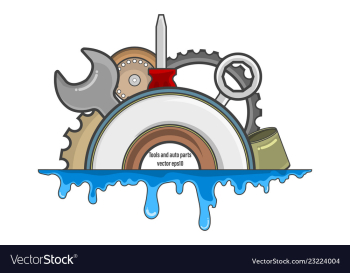 Tools and auto parts vector image Tools and auto parts vector image