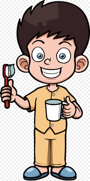 Tooth brushing Dentistry Cartoon - Cartoon brushing boy vector 