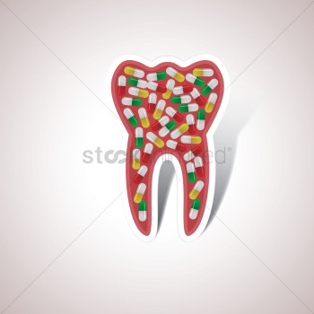 Tooth filled with pills Tooth filled with pills