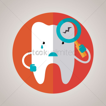 Tooth with cracks Tooth with cracks