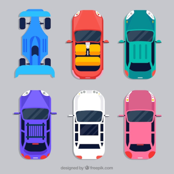 Top view car collection Top view car collection