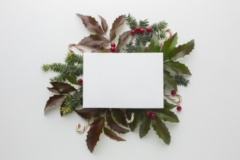 Top view christmas concept with mock-up Free Photo