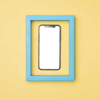 Top view framed mockup smartphone Free Photo