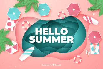 Top view of a beach in paper style Free Vector Top view of a beach in paper style Free Vector