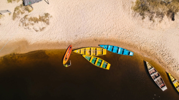 Top View of Assorted-colored Row Boats Top View of Assorted-colored Row Boats