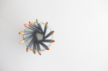 Top view of colored pencils Top view of colored pencils
