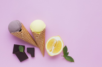 Top view of ice cream cones Free Photo Top view of ice cream cones Free Photo