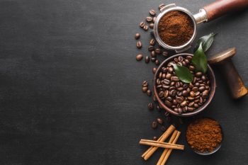 Top view roasted coffee beans with copy space Free Photo Top view roasted coffee beans with copy space Free Photo
