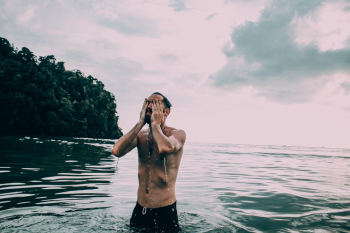 Topless Man in Beach Topless Man in Beach