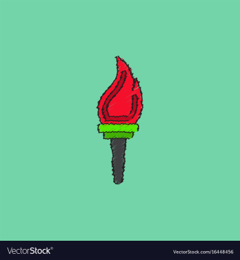 Torch icon symbol fire hot flame power flaming vector image Torch icon symbol fire hot flame power flaming vector image