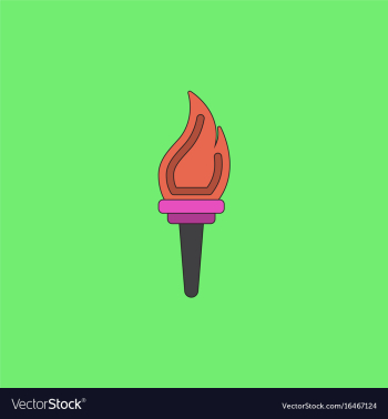 Torch icon symbol fire hot flame power flaming vector image Torch icon symbol fire hot flame power flaming vector image