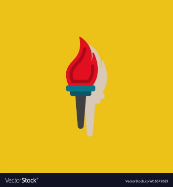 Torch icon symbol fire hot flame power flaming vector image Torch icon symbol fire hot flame power flaming vector image