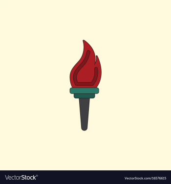Torch icon symbol fire hot flame power flaming vector image Torch icon symbol fire hot flame power flaming vector image