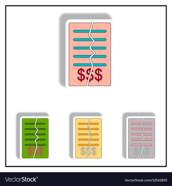 Torn contract collection in vector image Torn contract collection in vector image