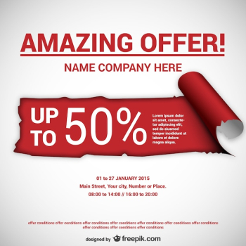 Torn paper offer template