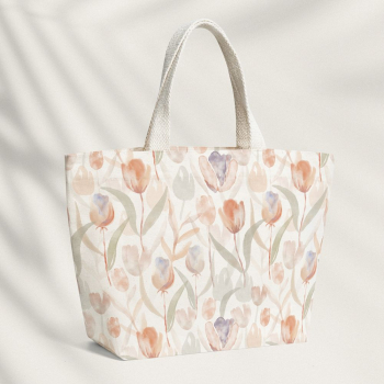 Tote bag with tulip floral | Free Photo - rawpixel Tote bag with tulip floral | Free Photo - rawpixel
