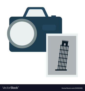 Tourist with pisa tower and camera vector image Tourist with pisa tower and camera vector image