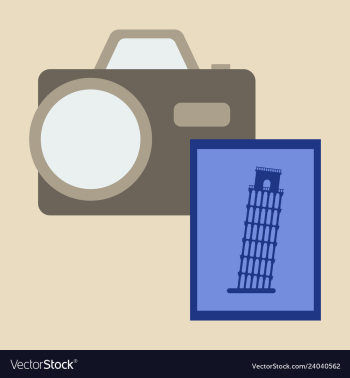Tourist with pisa tower and camera vector image Tourist with pisa tower and camera vector image