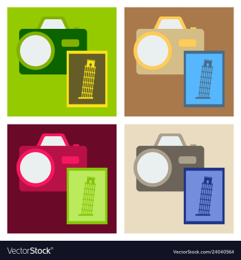 Tourist with pisa tower and camera vector image Tourist with pisa tower and camera vector image