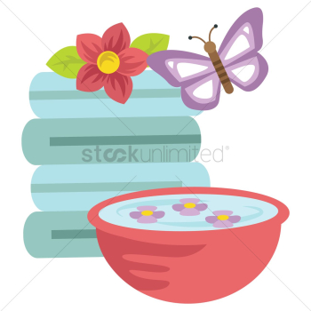 Towels and bowl Towels and bowl