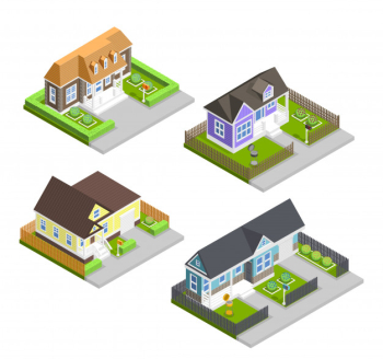 Town houses composition Free Vector Town houses composition Free Vector