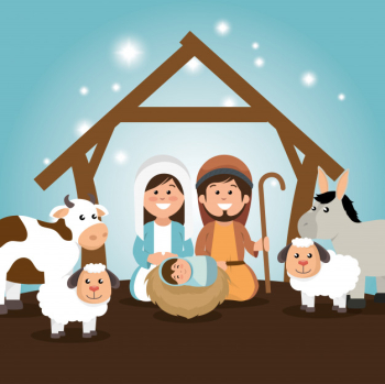 Traditional manger merry christmas Free Vector Traditional manger merry christmas Free Vector