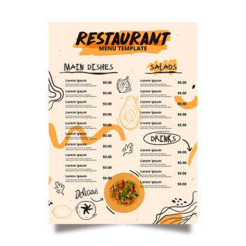 Traditional restaurant menu template Free Vector Traditional restaurant menu template Free Vector
