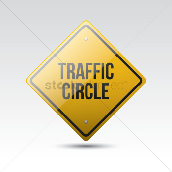 Traffic circle sign Traffic circle sign