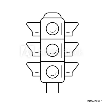Traffic light vector line icon isolated on white background Traffic light vector line icon isolated on white background