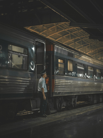 Train Personnel Standing Beside Train Train Personnel Standing Beside Train