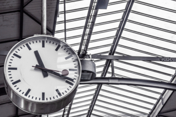 Train Station Clock Displaying 11:19 Train Station Clock Displaying 11:19