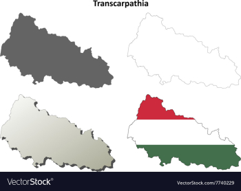 Transcarpathia blank outline map set - Hungarian vector image Transcarpathia blank outline map set - Hungarian vector image