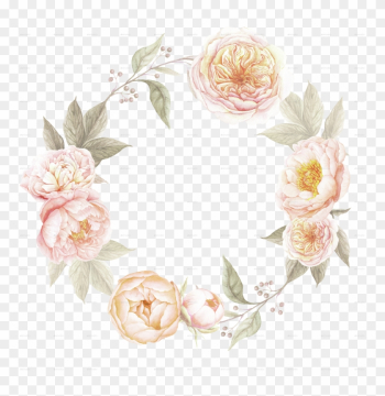 Translucent Peonie Wreath Clipart - Vintage Flower Wreath Png Translucent Peonie Wreath Clipart - Vintage Flower Wreath Png