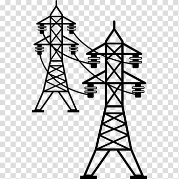 Transmission tower Electric power transmission Electricity Overhead power line Computer Icons, symbol transparent background PNG clipart