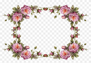 Transparent Clipart Image Flower Photo Frame Tansparent - Flower Frame With Transparent Background