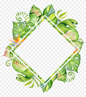 Transparent Leaf Border Transparent Background - Tropical Leaves Frame Png