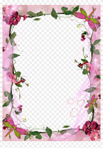 Transparent Pink Photo Frame With Pink Flowers - Transparent Png Flowers Frame Png Transparent Pink Photo Frame With Pink Flowers - Transparent Png Flowers Frame Png