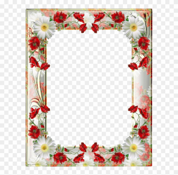 Transparent Png Photo Frame With Yellow Poppies - Poppies Frame