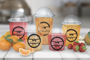 Transparent smoothie glass mockup Free Psd