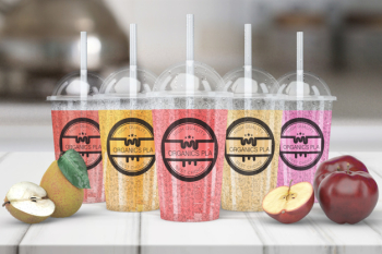 Transparent smoothie glass mockup Free Psd