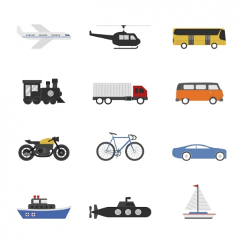 Transport ways collection Transport ways collection