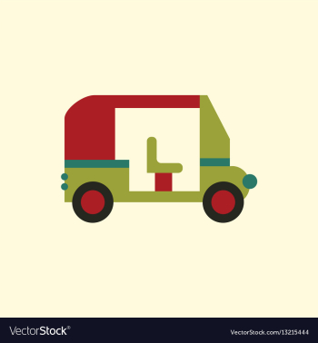 Transportation golf cart flat icon vector image Transportation golf cart flat icon vector image
