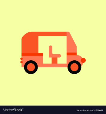Transportation golf cart flat icon vector image Transportation golf cart flat icon vector image