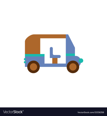 Transportation golf cart flat icon vector image Transportation golf cart flat icon vector image