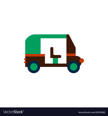 Transportation golf cart flat icon vector image Transportation golf cart flat icon vector image