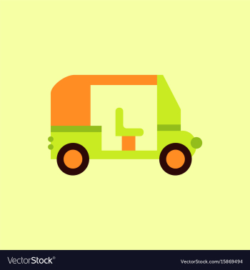 Transportation golf cart flat icon vector image Transportation golf cart flat icon vector image