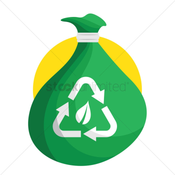 Trash bag with recycling sign Trash bag with recycling sign