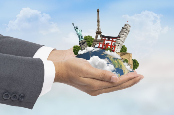 Travel agency background, famous landmarks | Free Photo - rawpixel
